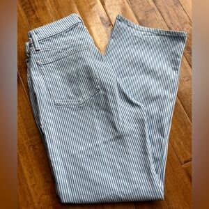NWT Abercrombie & Fitch White and Blue Striped Pants size 30